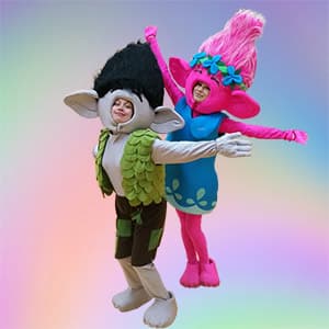 Аниматоры Тролли Розочка и Цветан